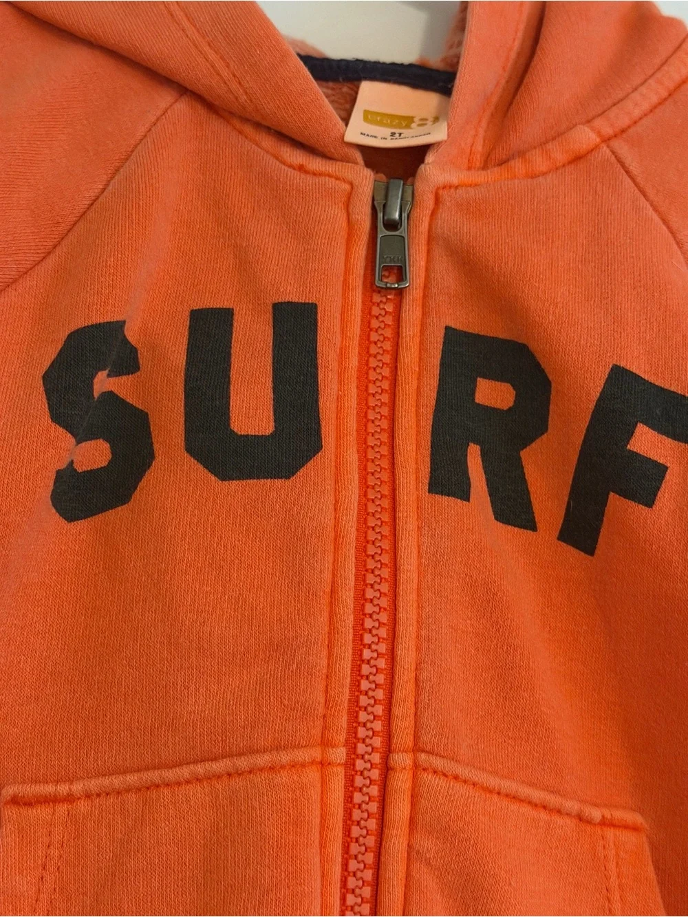 Crazy 8 Orange 'SURF' Zip-Up Hoodie